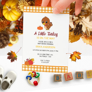 Invitation Un Petit Baby shower Turc Tombe Thankgiving