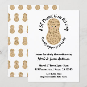 Invitation Un Petit Baby shower Unisex Mélange De Peanut