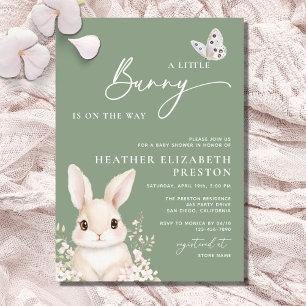 Invitation Un Petit Baby shower Verdoyant De Lapin