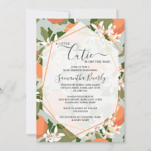 Invitation Un petit Baby shower vert Citrus et Menthe