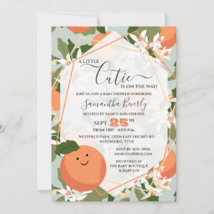 Invitation Un petit Baby shower vert Citrus et Menthe I