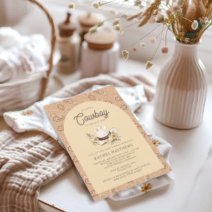 Invitation Un petit Baby shower Western Baby Boy de Cowboy