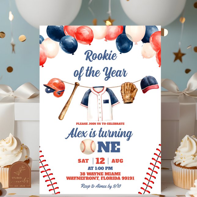Invitation Un Petit Base-ball Slugger 1er Anniversaire (Créateur téléchargé)