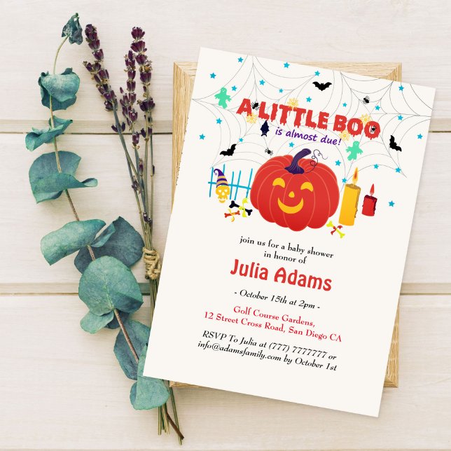Invitation Un petit bébé boo Halloween shower  (Créateur téléchargé)