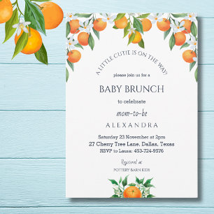 Invitation Un Petit Bébé Cutie Orange Citrus