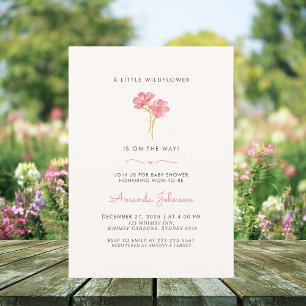 Invitation Un petit bébé fleur sauvage en fleur baby shower I