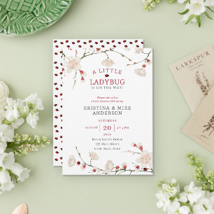 Invitation Un Petit Bébé Ladybug fille Douche