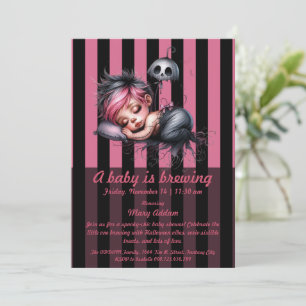 Invitation Un petit bébé se prépare Fête d'Halloween pour b