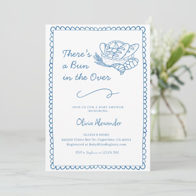 Invitation Un petit biberon dans la douche bébé au four (Debout devant)