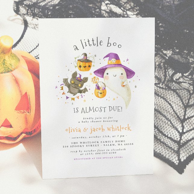 Invitation Un Petit Boo Cute Halloween Thème Baby shower Auto (Créateur téléchargé)