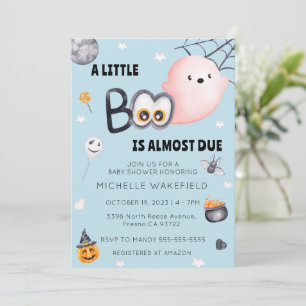 Invitation Un Petit Boo Est Dû Garçon Baby shower Halloween