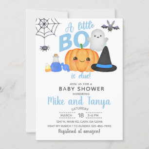 Invitation Un petit boo est dû Halloween baby shower invitati