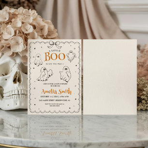 Invitation Un petit boo est en route Fête prénatale Halloween