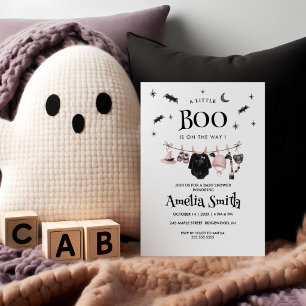 Invitation Un petit boo est en route Fête prénatale Halloween