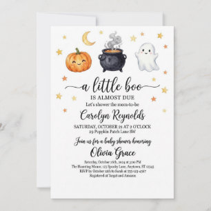 Invitation "Un petit Boo est presque arrivé" Baby Shower Hall