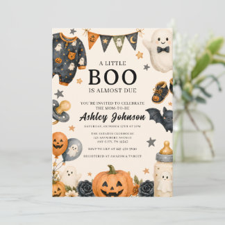 Invitation Un petit BOO est presque arrivé Fête de bébé Hallo