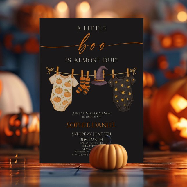 Invitation Un Petit Boo Est Presque Attendu ! Baby shower d'H (Créateur téléchargé)