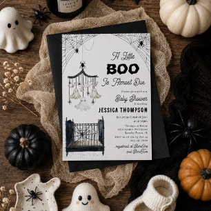 Invitation Un petit boo est presque là Fête prénatale d'Hallo