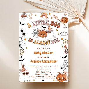 Invitation Un Petit Boo Halloween Baby shower Fantôme mignon