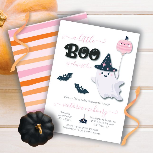 Invitation Un petit Boo Halloween fille Baby shower Invitatio (Créateur téléchargé)