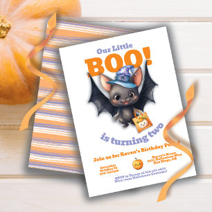 Invitation Un petit Boo Halloween mignonne Vampire chauve Ann