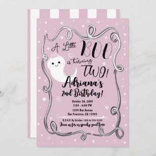 Invitation Un Petit Boo Tourne 2 Deux Fantôme D'Halloween Ros