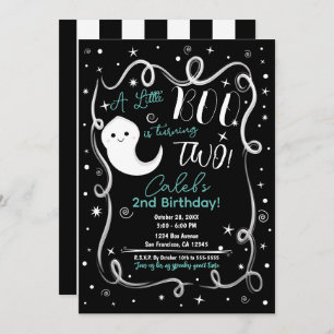 Invitation Un Petit Boo Tourne 2 Deux Mignons Fantôme D'Hallo