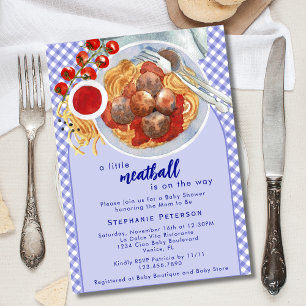 Invitation Un petit boulet de viande est en route Fête prénat
