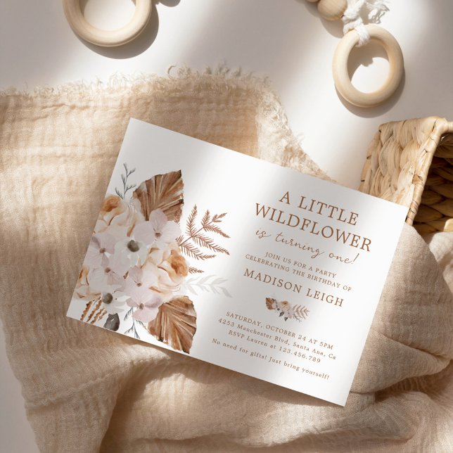 Invitation Un Petit Bouquet Boho Anniversaire Fleur sauvage (Créateur téléchargé)