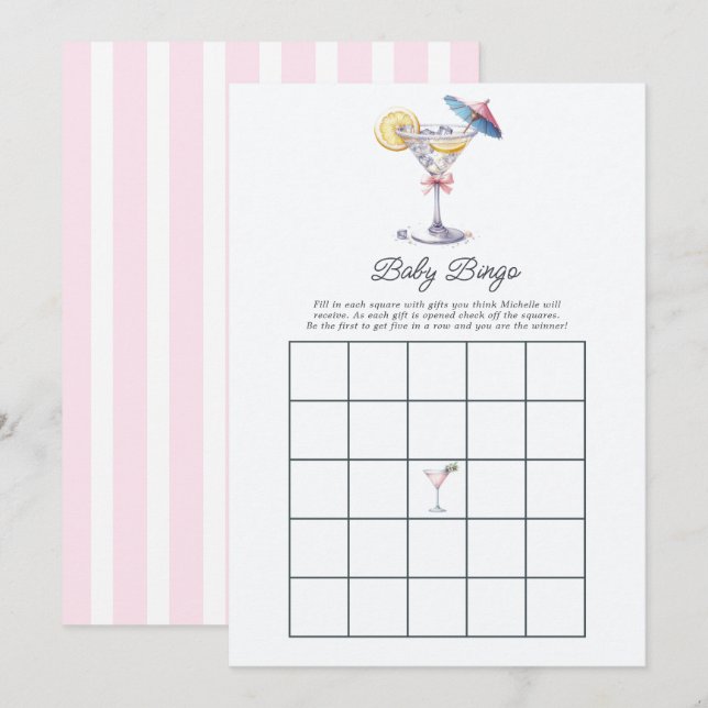 Invitation Un petit bout arrive Jeu de Bingo Bébé (Devant / Derrière)