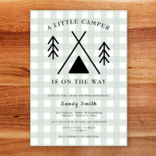 Invitation Un petit camping est en route Baby shower