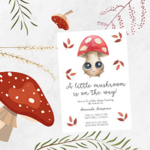 Invitation Un petit champignon est en route Baby Shower