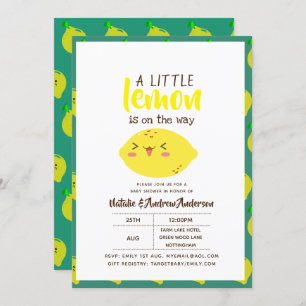 Invitation Un Petit Citron Sur Le Chemin Baby shower Jaune Fr