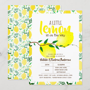 Invitation Un Petit Citron Sur Le Chemin Baby shower Jaune Fr