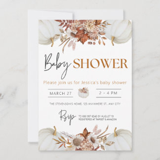 Invitation Un Petit Citrouille Automne Automne Automne Baby s