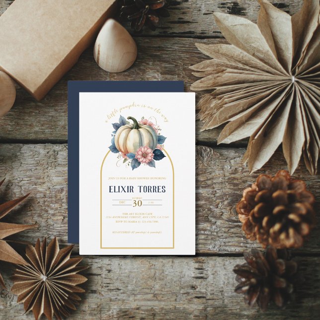 Invitation Un Petit Citrouille Automne Automne Automne Baby s (Créateur téléchargé)