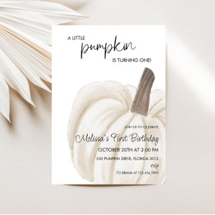 Invitation Un Petit Citrouille Automne Fête d'Anniversaire