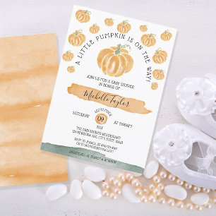 Invitation Un Petit Citrouille Automne Tombe Baby shower Flor
