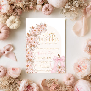 Invitation Un Petit Citrouille Boho Bow Bébé Fille Shower Aut