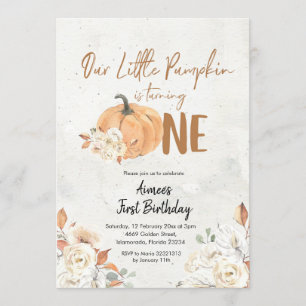 Invitation Un petit Citrouille devient un anniversaire de fil