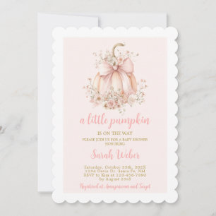 Invitation Un petit citrouille en vichy automne baby shower f
