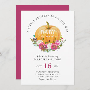 Invitation Un Petit Citrouille est en route Baby shower