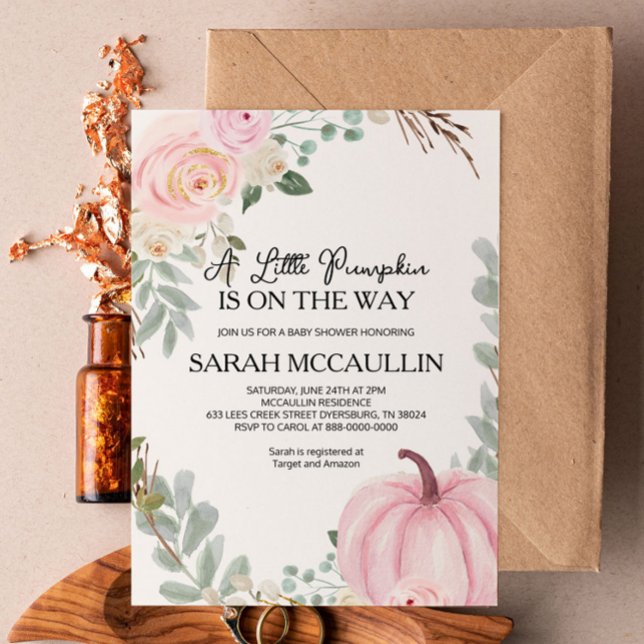 Invitation Un petit Citrouille est en route Baby shower Invit (Créateur téléchargé)