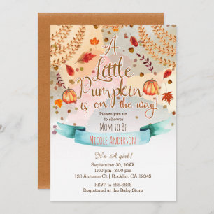 Invitation Un petit Citrouille est sur la route de Baby showe