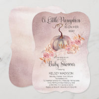 Un Petit Citrouille Fleurit Baby shower Rose