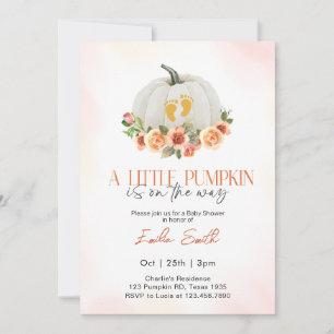 Invitation Un petit citrouille mignon est en route Baby showe