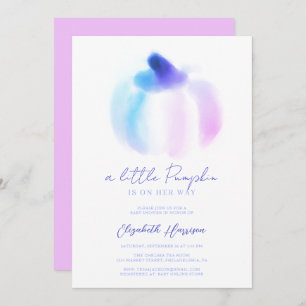 Invitation Un Petit Citrouille Ombre Aquarelle Baby Girl Douc
