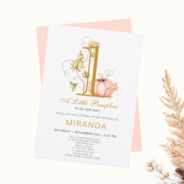 Invitation Un petit Citrouille Premier anniversaire de (I wish you happiness))))