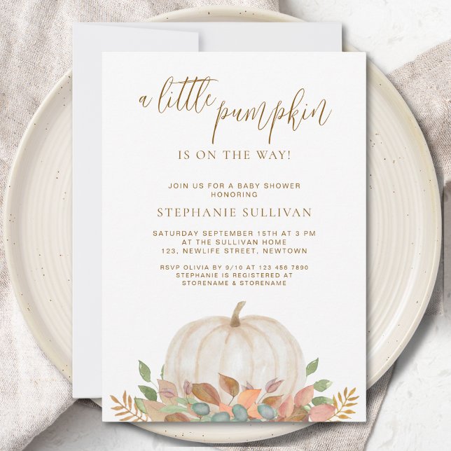 Invitation Un Petit Citrouille Se Trouve Sur Le Chemin Du Bab (Créateur téléchargé)