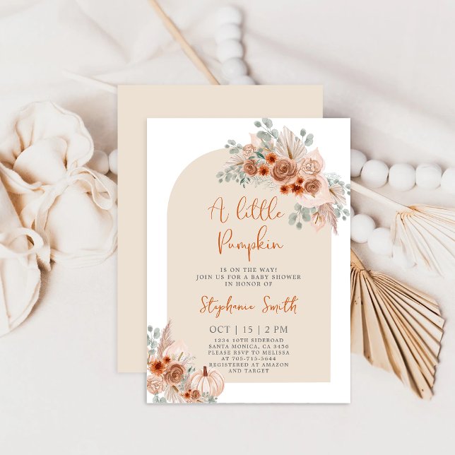 Invitation Un Petit Citrouille Se Trouve Sur Le Chemin Du Bab (Créateur téléchargé)